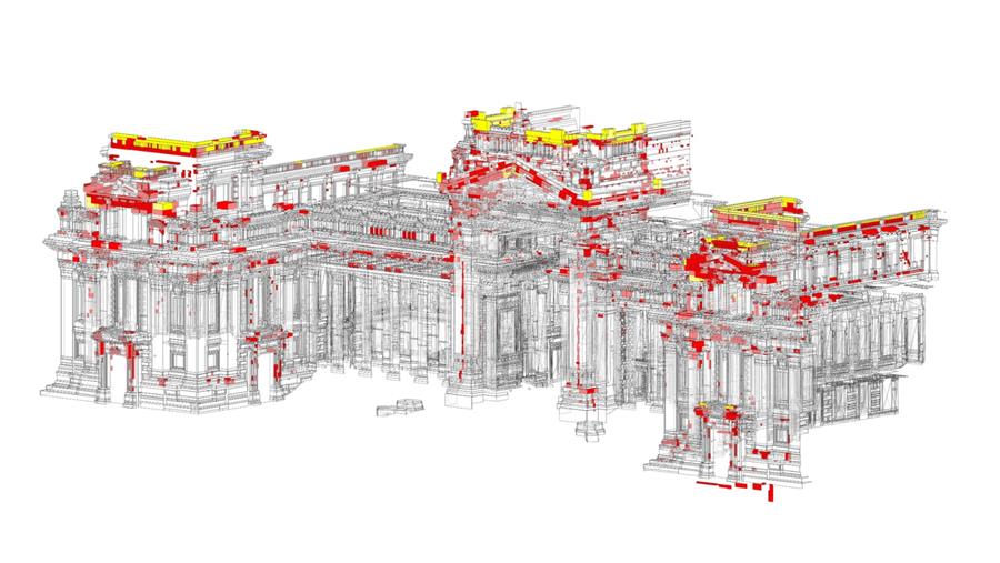 Voorgevel Justitiepaleis steeds meer uit de steigers