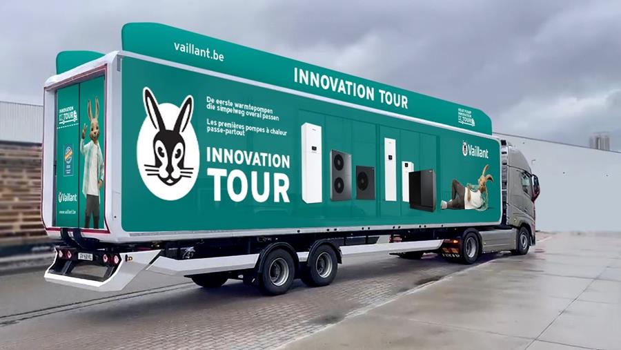 Le showroom mobile Vaillant visite 55 succursales de grossistes belges
